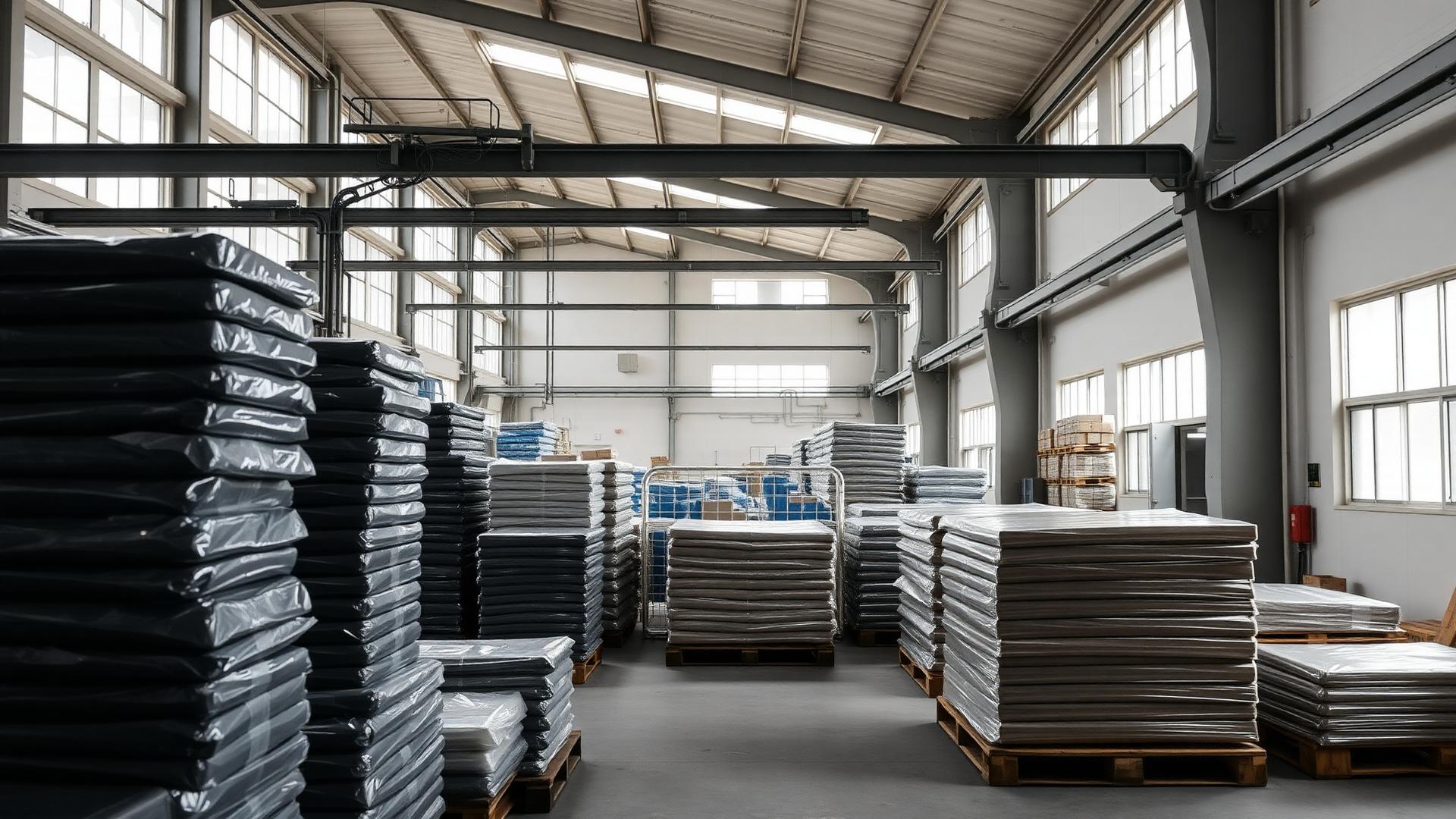 Impianto produttivo con imballaggi in plastica