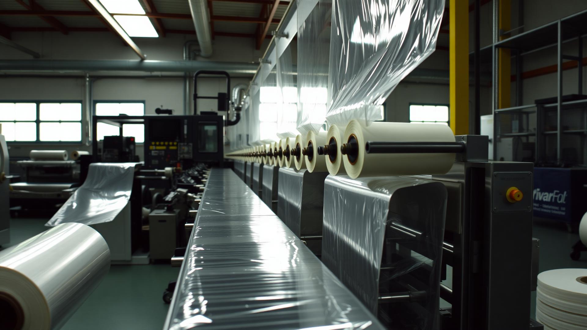 Linea di confezionamento con film plastico